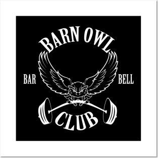 Barn Owl Barbell Club - White Posters and Art